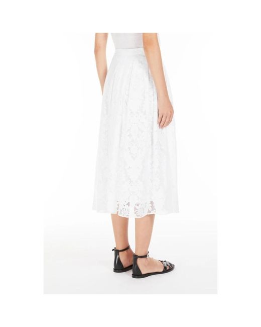 Max Mara Ampezzo Midi Rok in het White