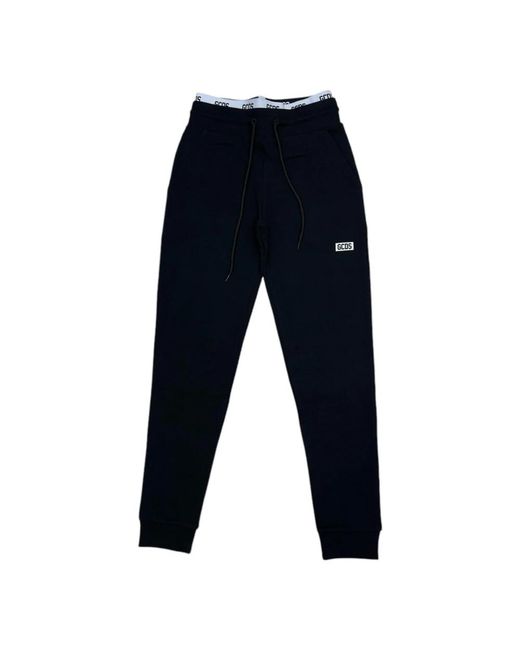 Gcds Broeken ,Zwart ,Zwarte Slim Fit Broek in het Blue voor heren
