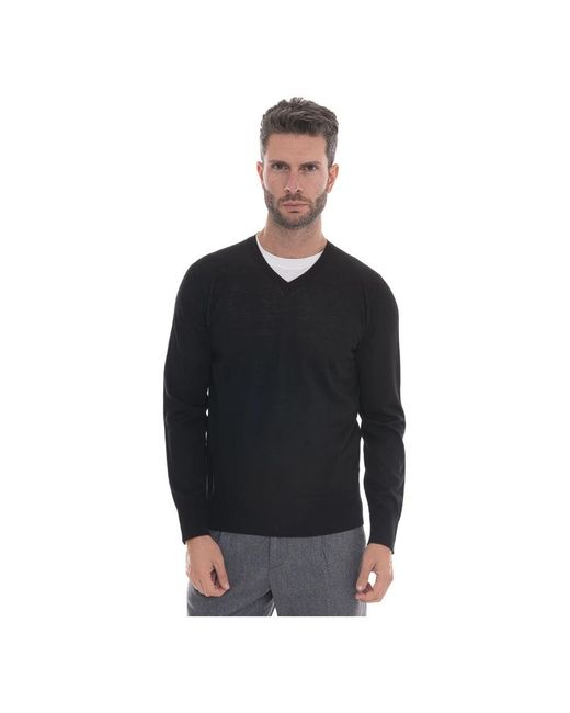 hindustrie Black V-Neck Knitwear for men