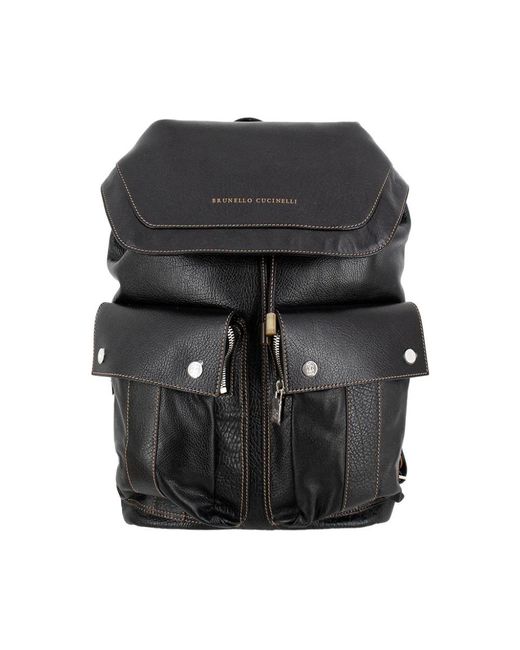 Brunello Cucinelli Black Backpacks for men
