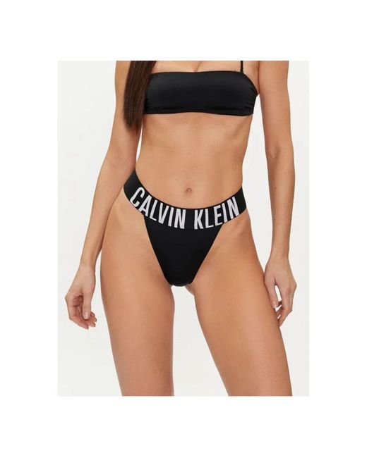 Calvin Klein Black High Leg String Schwarz Recyceltes Nylon