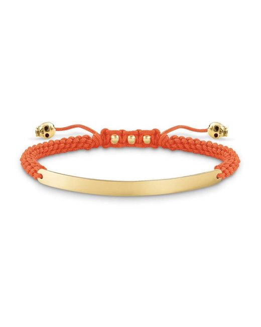 Thomas Sabo Accessoires ,Veelkleurig ,Nylon Oranje Goud Armband Nylon 925 Zilver in het Orange