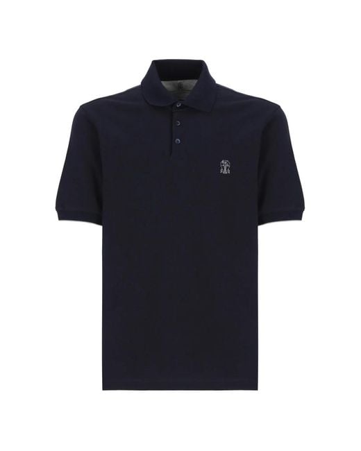 Polo Shirts di Brunello Cucinelli in Blue da Uomo
