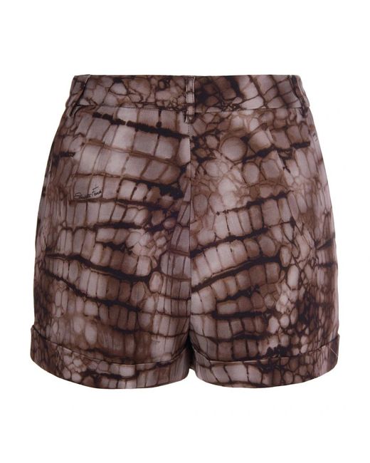 Elisabetta Franchi Brown Short Shorts