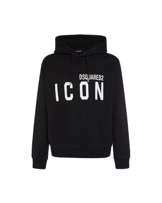 Casual crewneck sweatshirt hoodie di DSquared² in Black da Uomo