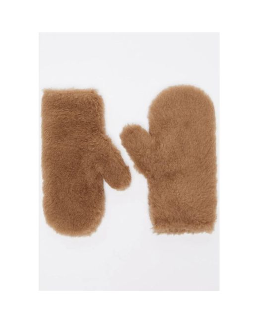 Max Mara Metallic Teddy Stoff Fäustlinge