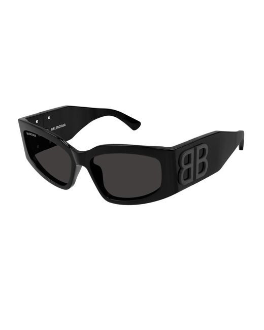 Balenciaga Black Rechteckige sonnenbrille bb0321s dynasty line