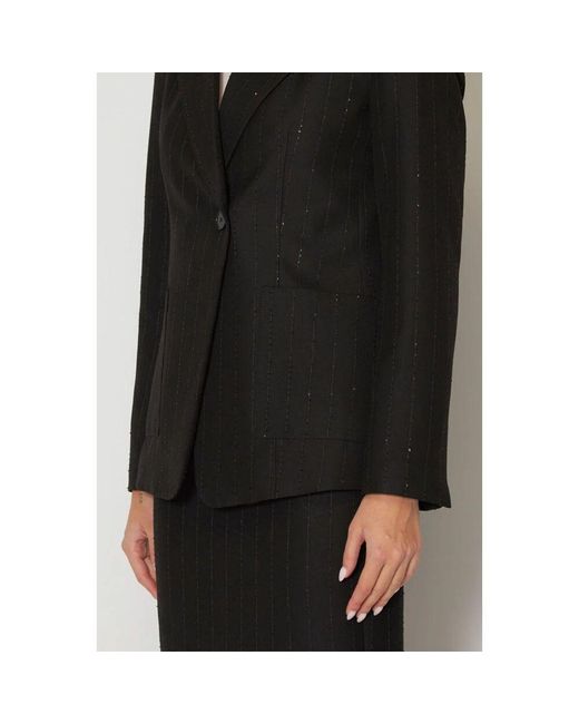 Kaos Black Elegante Schwarze Jacke Mit Glänzenden Streifen