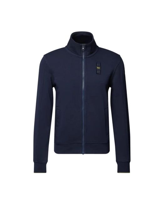 Blauer High Neck Zip Sweatshirt in Blue für Herren