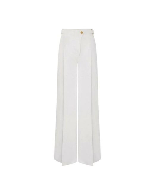 Elisabetta Franchi White Wide Trousers