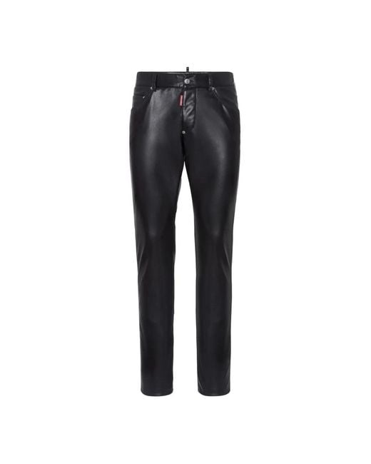 DSquared² Zwarte Broek Van Imitatieleer in het Blue voor heren