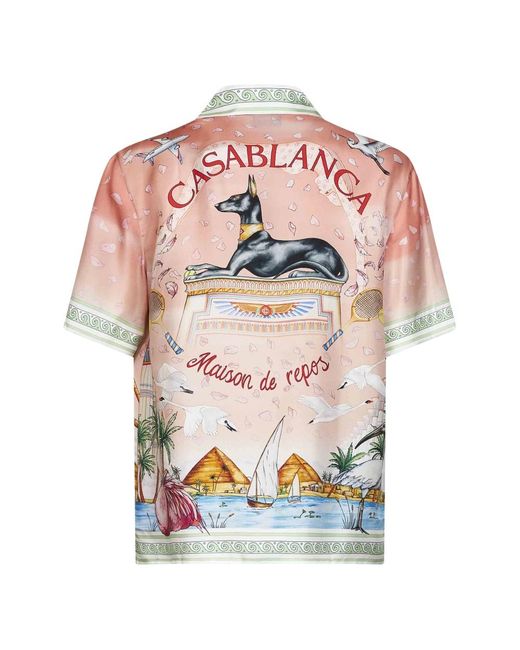 Casablanca Pink Short Sleeve Shirts for men
