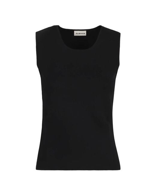 P.A.R.O.S.H. Black Sleeveless Tops