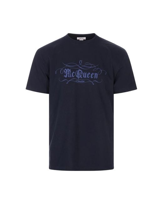 T-Shirts Alexander McQueen de hombre de color Blue