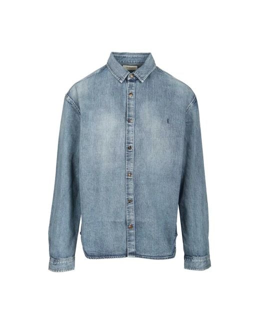 Saint Laurent Blue Denim Shirts for men