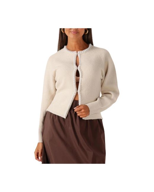 Notre-v Truien & Vesten ,Polyester Ecru Gebreide Trui Voor Herfst/Winter in het Brown