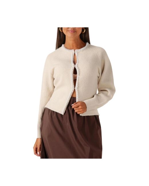 Notre-v Truien & Vesten ,Polyester Ecru Gebreide Trui Voor Herfst/Winter in het Brown