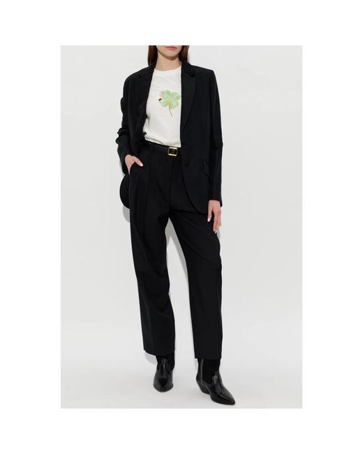 Paul Smith Wool Pleated Broeken in het Black