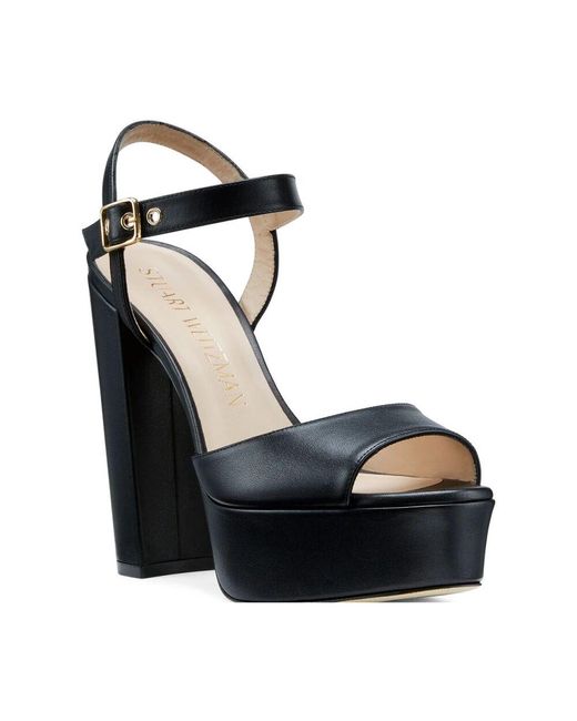 Stuart Weitzman Black RYR 95 Platform Sandal