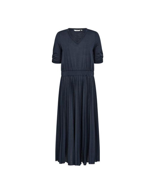 Cream Blue Plissiertes Kleid