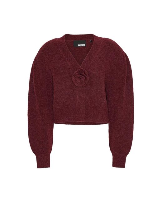 ROTATE BIRGER CHRISTENSEN V-Neck Knitwear in het Red