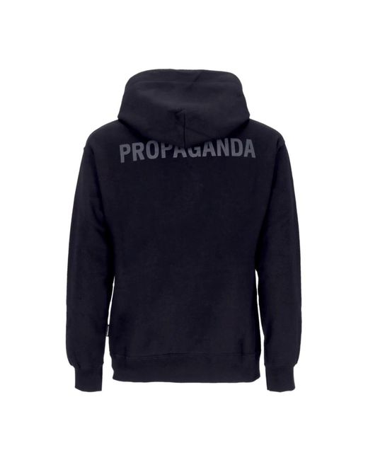Propaganda Hoodies & Sweatvesten ,Zwart ,Katoen Zwarte Logo Hoodie Lange Mouw in het Blue voor heren