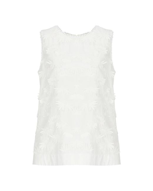 P.A.R.O.S.H. Mouwloze Blouse in het White