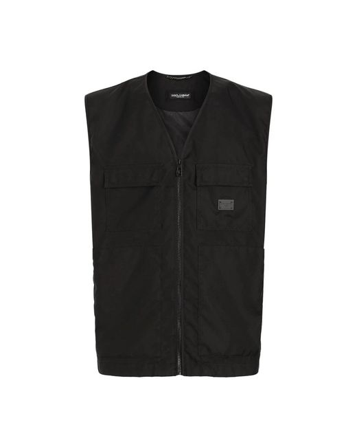 Dolce & Gabbana Jassen ,Zwart ,Stijlvolle Vest Voor Mannen in het Black voor heren