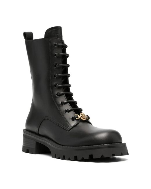 Lace-Up Boots di Versace in Black
