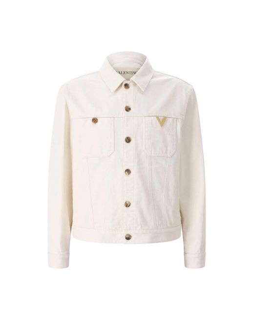 Valentino White Denim Jackets for men