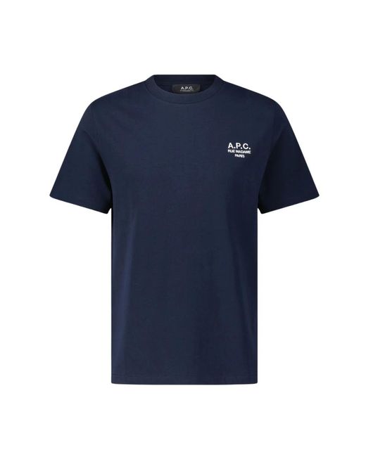 A.P.C. Besticktes baumwoll-t-shirt in Blue für Herren