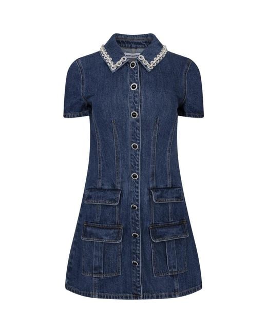 Self-Portrait Blue Short Dresses