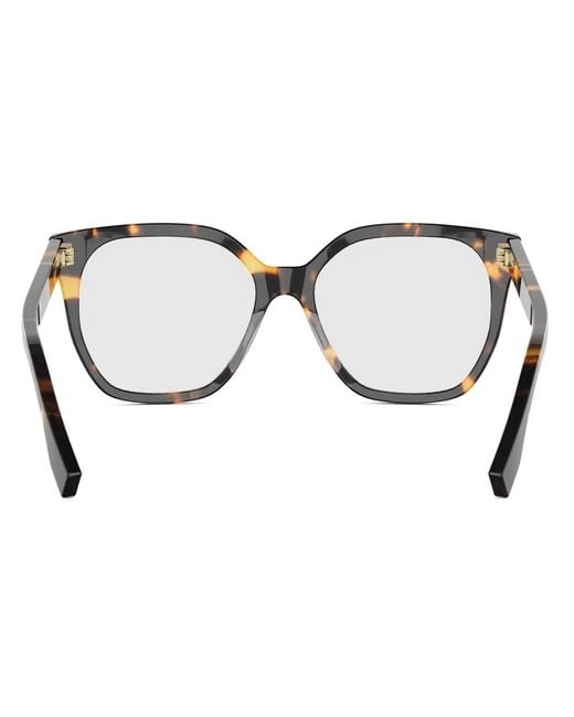 Fendi Brown Lettering Square Frame