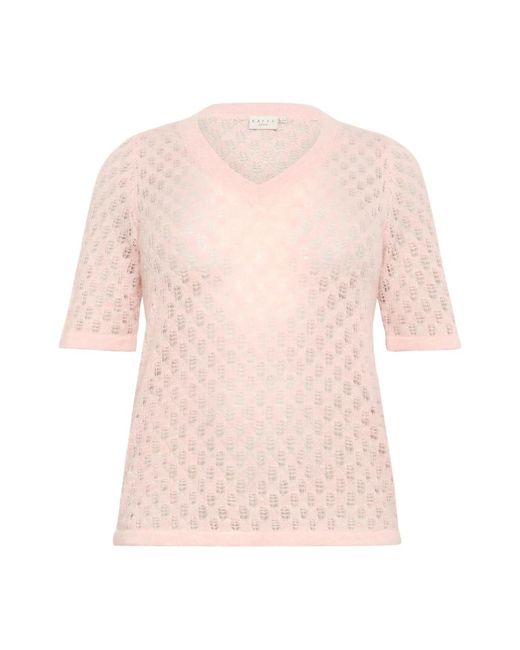 Kaffe Pink Lotus Melange Strickpullover Pullover