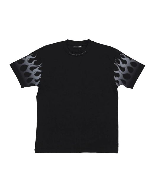 Vision Of Super Flames Tee Zwart/Grijs Korte Mouwen T-Shirt in het Black voor heren