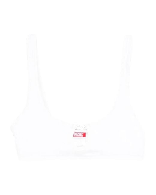 DIESEL White Sleeveless Tops