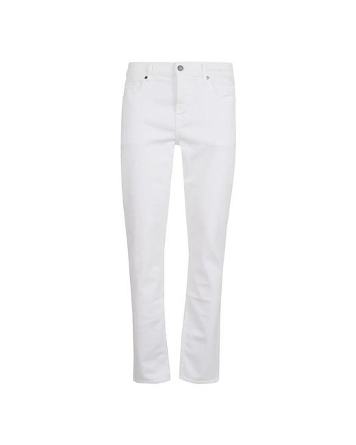 7 For All Mankind White Slim-Fit Jeans for men