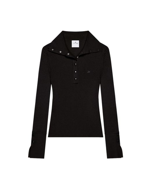 Courreges Black Long Sleeve T-Shirts