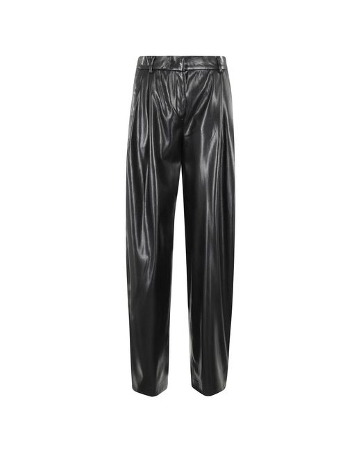 ANDAMANE Maxi Flared Leren Broek in het Gray