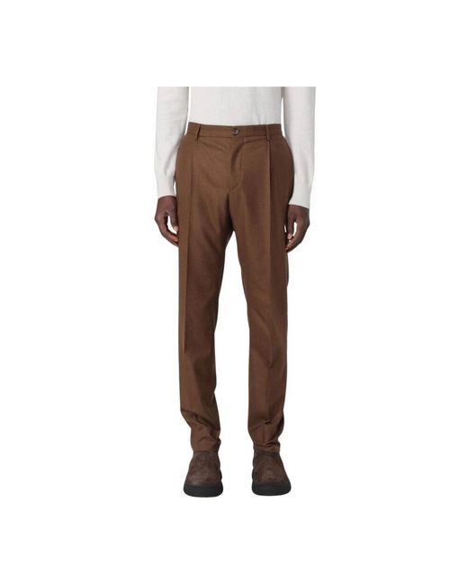 Tagliatore Plissierte Hose in Brown für Herren