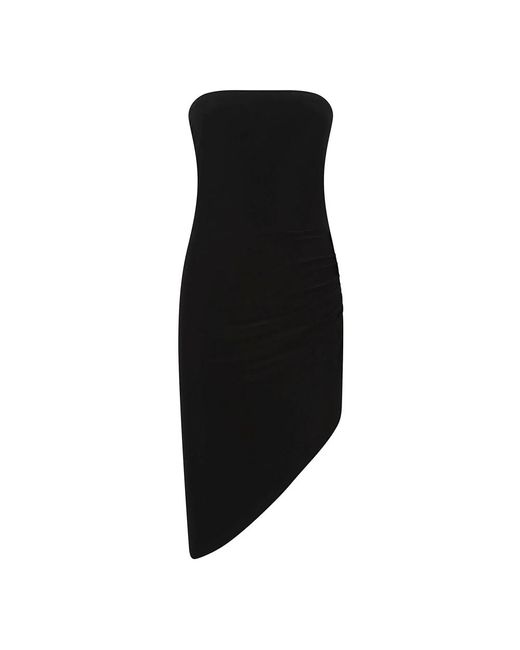 Norma Kamali Kleedjes ,Zwart ,Polyester Korte Strapless Jurk in het Black