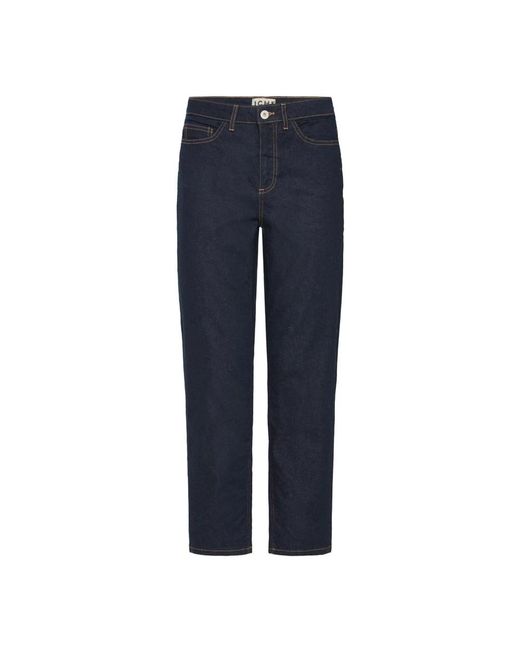 Ichi Jeans ,Blauw ,Denim Authentieke Blauwe Denim Straight Leg Jeans in het Blue