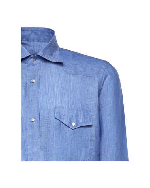 Sartorio Napoli Blue Casual Shirts for men