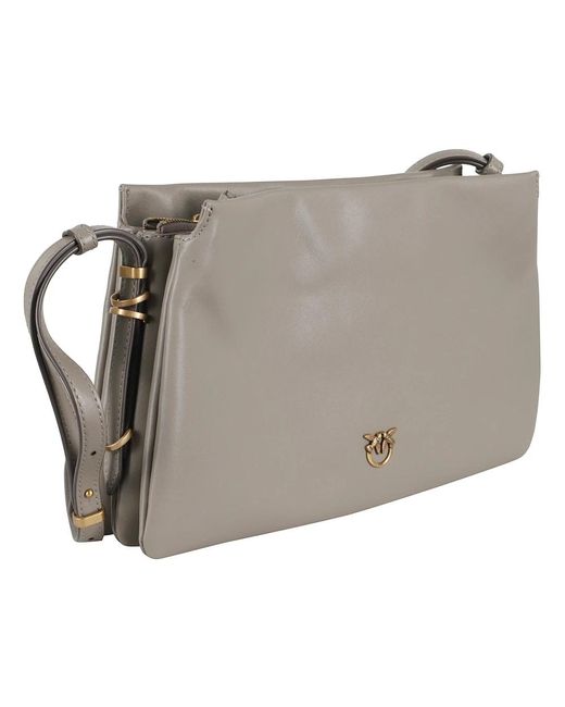 Pinko Gray Weiche Leder Triplet Tasche