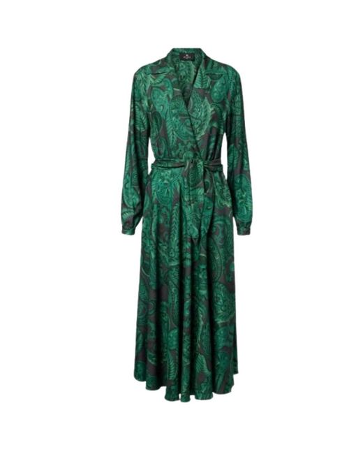 Wrap Dresses Etro en coloris Green
