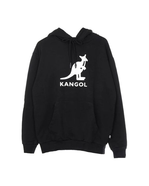 Kangol Hoodies & Sweatvesten ,Zwart ,Katoen Zwarte Hoodie Met Lange Mouwen in het Black voor heren