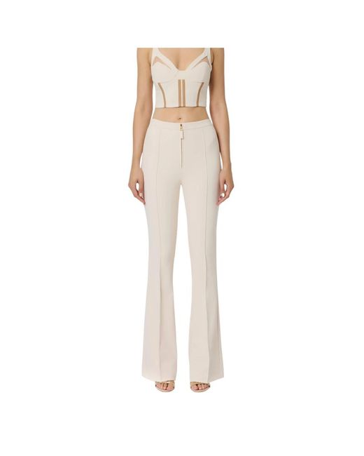 Wide Trousers Elisabetta Franchi de color White
