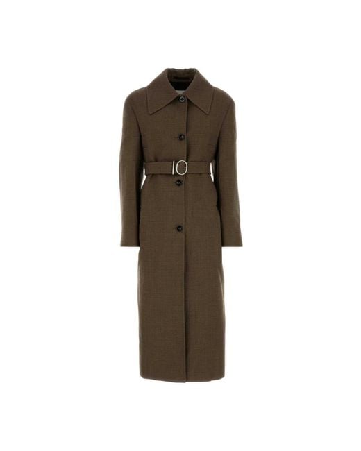 Jil Sander Brown Belted Coats