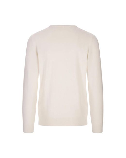 Fedeli Witte Cashmere Ronde Hals Pullover Sweater in het White voor heren