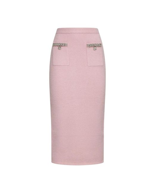 Self-Portrait Roze Geplooide Rok in het Pink